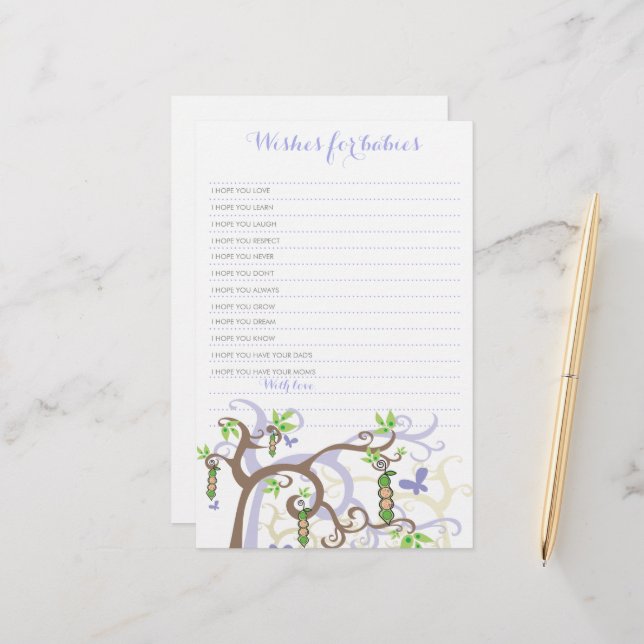 Lámina Deseos Para Los Gemelos De Púrpura En Un Juego De  (Anverso/Reverso In Situ)