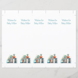 Lámina Deseos por el bebé, Baby Shower Keepsake, marcador