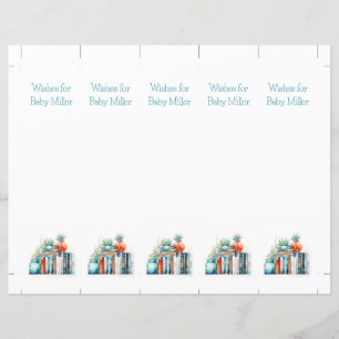 Lámina Deseos por el bebé, Baby Shower Keepsake, marcador