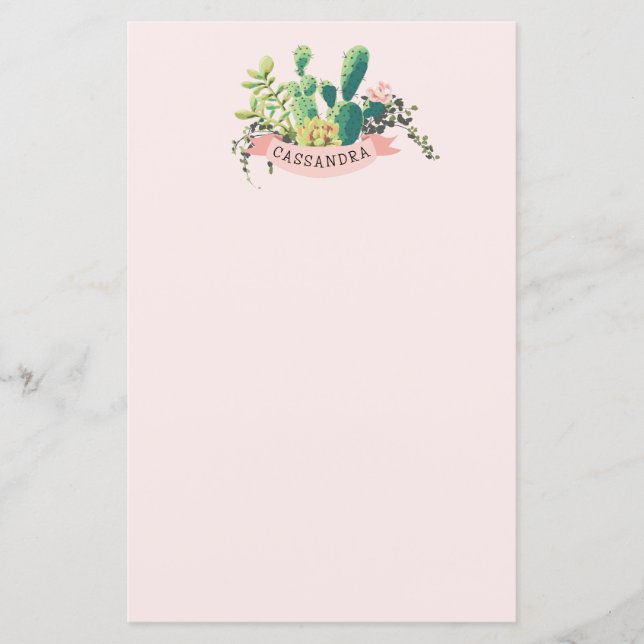 Lámina Desert Cactus Garden | Stationery personalizada (Anverso)