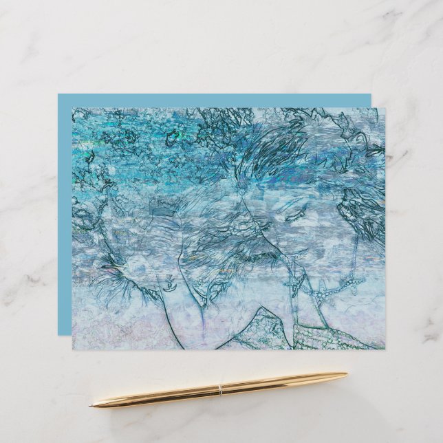 Lámina Desnuda de las olas Verde azuladas verdes del océa (Anverso/Reverso In Situ)