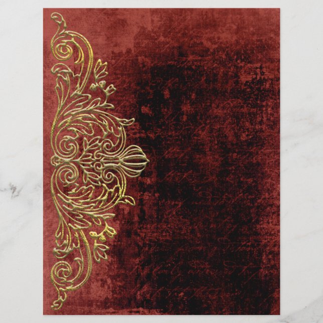 Lámina Desplazamiento en papel de cuaderno de texto rojo (Anverso)