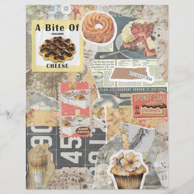 Lámina Dessert & Coffee Vintage Ephemera Decoupage (Anverso)