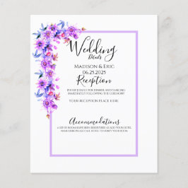 Lámina Detalle del Boda de color de agua morado floral