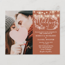 Lámina Detalles de boda de terracota económica Invitación