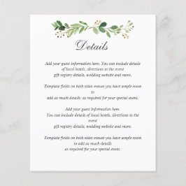 Lámina DETALLES DE BODA DEL JARDÍN DE Verano Verde PRESUP