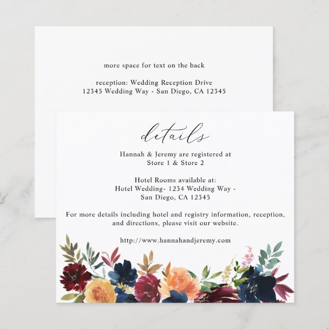 Lámina Detalles de floral azul de la marina de presupuest (Anverso / Reverso)