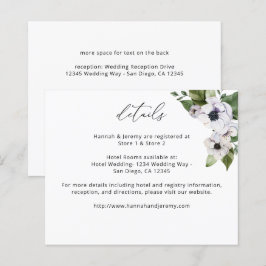 Lámina Detalles de floral blanca de anemone presupuestada