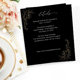 Lámina Detalles de floral con línea dorada presupuestal -