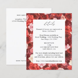 Lámina Detalles de floral roja completa - blanco 3