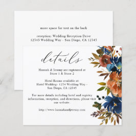 Lámina Detalles de la flor de otoño, Naranja y marina de 