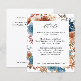 Lámina Detalles de la floral azul y beige del presupuesto