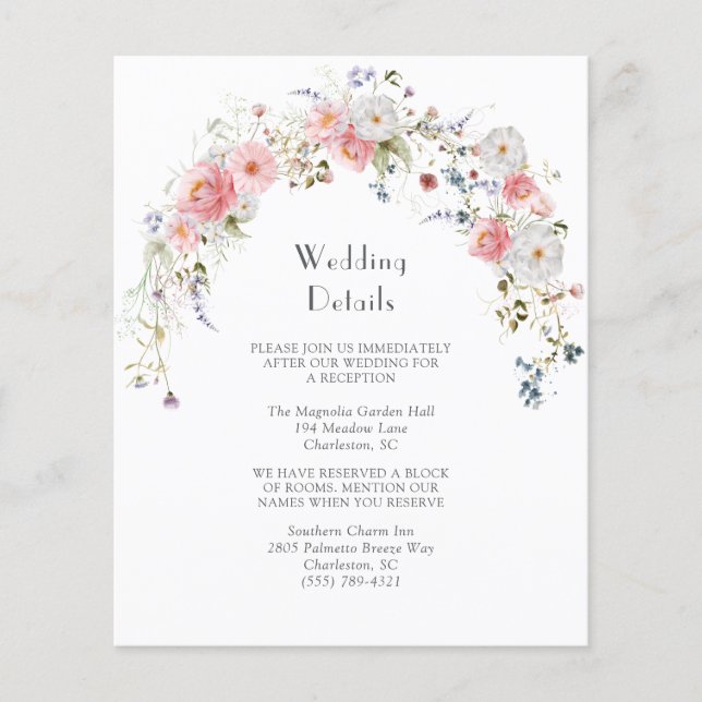 Lámina Detalles del Boda blanco rosado del arco de flores (Anverso)