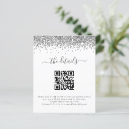 Lámina Detalles del Boda de código QR del Purpurina Plata
