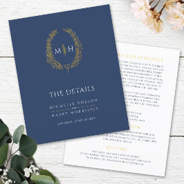 Lámina Detalles del boda de guirnaldas con monograma dora