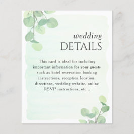 Lámina Detalles del Boda Eucalyptus Greenery Watercolor