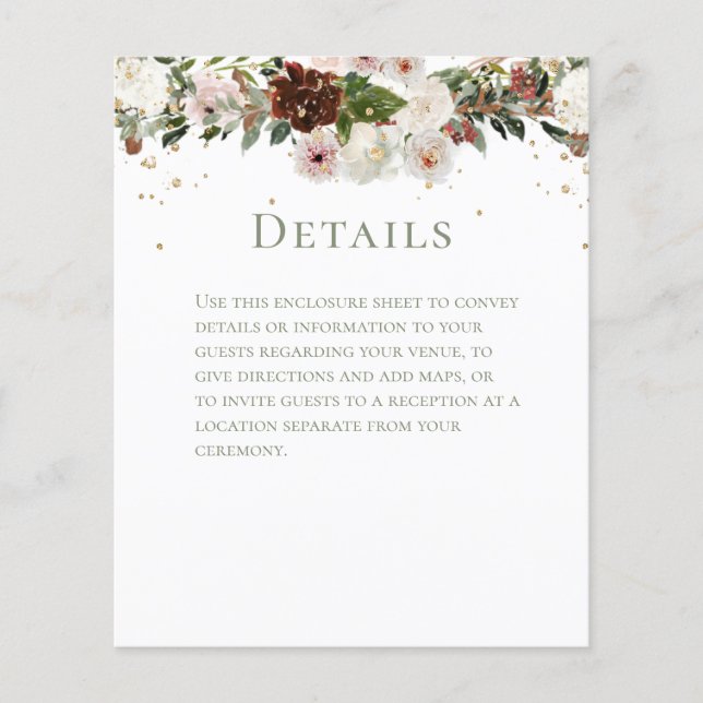 Lámina Detalles del Boda Sparkling Floral Chuppah (Anverso)