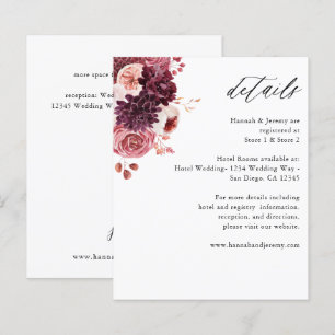 Lámina Detalles del Boho 8B de Borgoña y Floral Rosa