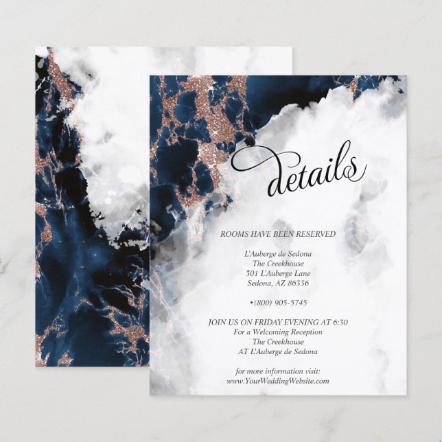 Lámina Detalles del Geode acuarela de oro de Rosa azul de (Anverso / Reverso)