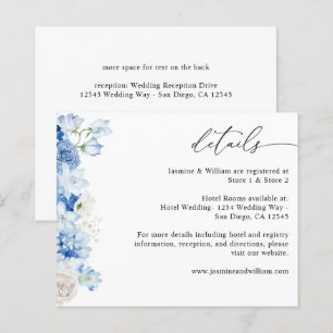 Lámina Detalles Florales de Azul Polvoriento y Blanco Pre