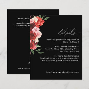 Lámina Detalles florales rojos para presupuesto - Negro V