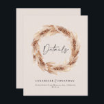 Lámina Detalles modernos del boda de hierba de boho pampa<br><div class="desc">Moderna pampas rústica bohemia rústica pampas césped elegante tarjeta de detalles bodas.</div>
