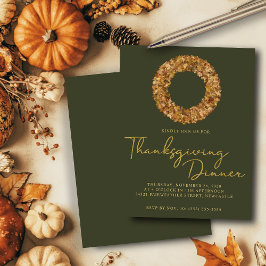 Lámina Día de Acción de Gracias del otoño verde elegante