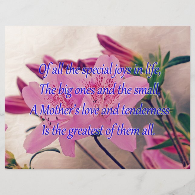 Lámina Día de las Madres - Alegría especial (Anverso)