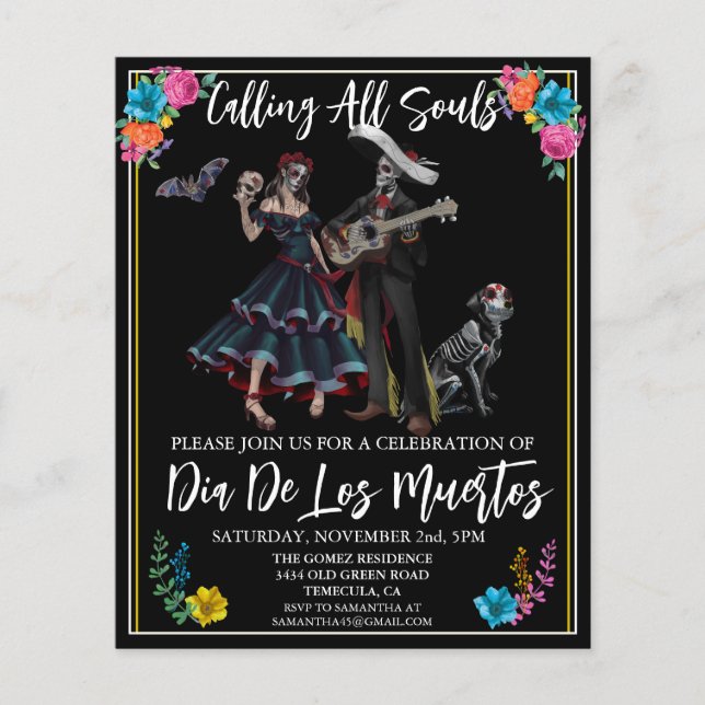 Lámina Día de los Muertos Fiesta  (Anverso)