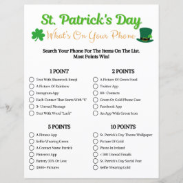 Lámina Día de San Patricio ¿Qué hay en tu juego de teléfo