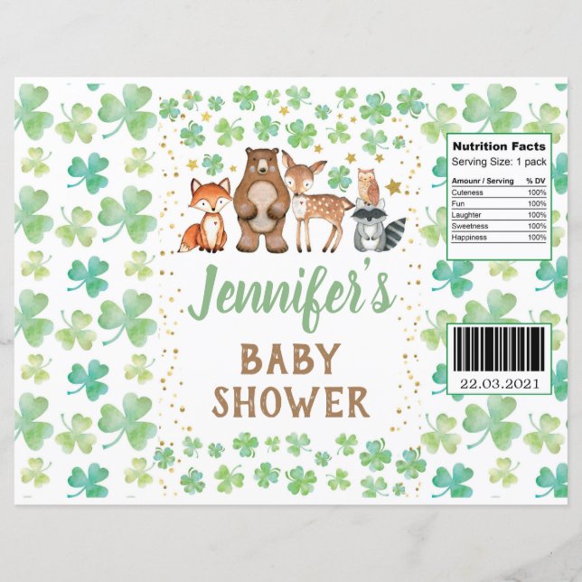 Lámina Día de San Patricio Shamrock Animals Chip Bag Wrap (Anverso)