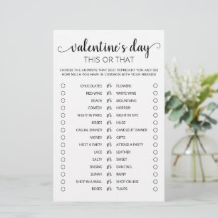 Lámina Día de San Valentín Juego Este o aquel Editable
