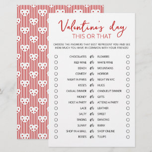Lámina Día de San Valentín Juego Este o aquel Editable