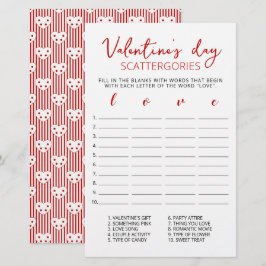 Lámina Día de San Valentín Scattergories juego editable