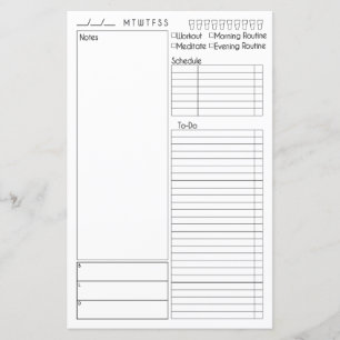 Lámina Día en un vistazo con espacio de notas