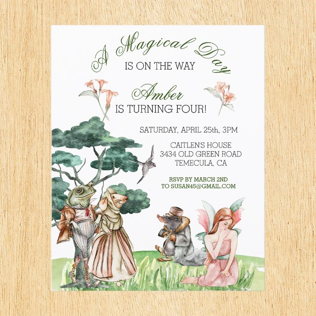 Lámina Día mágico Thumbelina FairyTale Invitación (Subido por el creador)