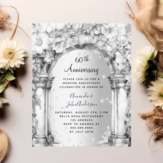 Lámina Diamantes florales Invitación al 60° aniversario d (Subido por el creador)