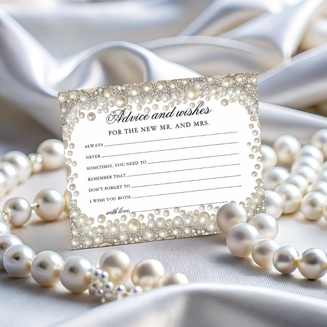 Lámina Diamond Pearl Advice and Wire Bridal Shower Card (Subido por el creador)