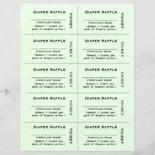 Lámina Diaper Raffle Tickets simples