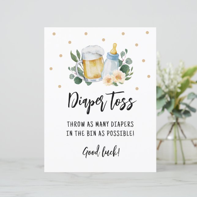 Lámina Diapers Toss Game Baby is Breve Greenery (Anverso de pie)