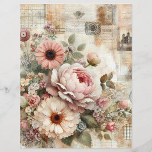 Lámina diario de recortes de collage de cottage shabby ch