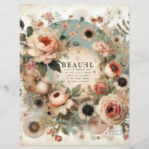 Lámina diario de recortes de collage de cottage shabby ch
