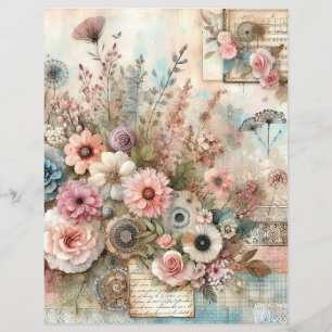 Lámina diario de recortes de collage de cottage shabby ch