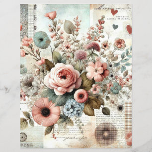 Lámina diario de recortes de collage de cottage shabby ch