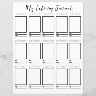 Lámina Diario de revisión de libros de biblioteca leyendo