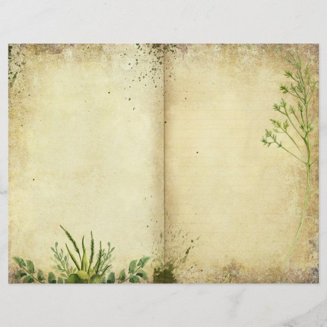 Lámina Diario del Jardín Papel de libro de cuadernillo de (Anverso)