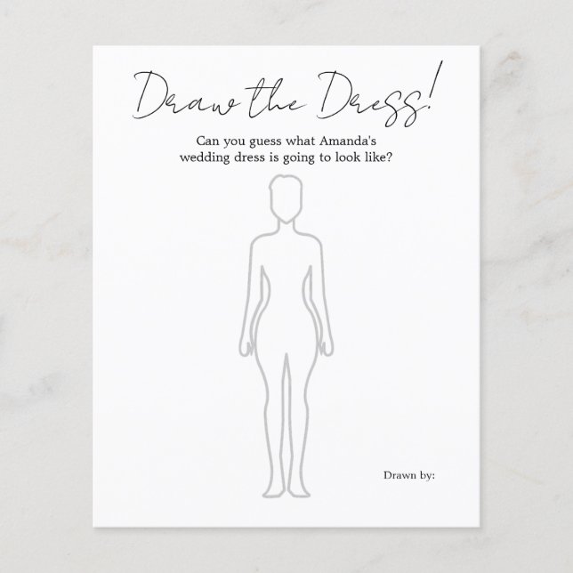 Lámina Dibujar el juego de la ducha de novia (Anverso)