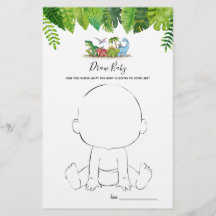 Dibujar juego de Baby Shower de dinosaurios bebés