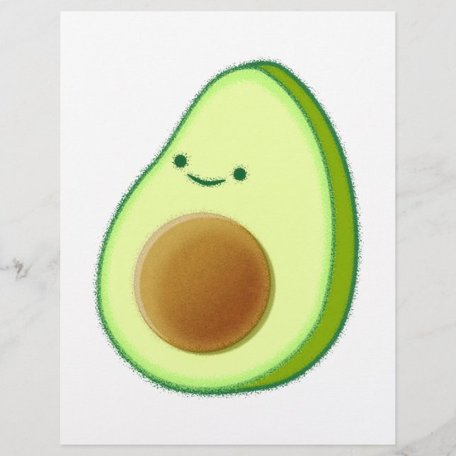Lámina Dibujo de Aguacate Adorable (Anverso)