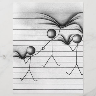 Lámina Dibujo de la figura del palo colgando en las línea